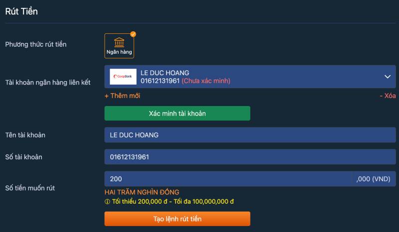 Hướng dẫn rút tiền từ Alo789 về ngân hàng