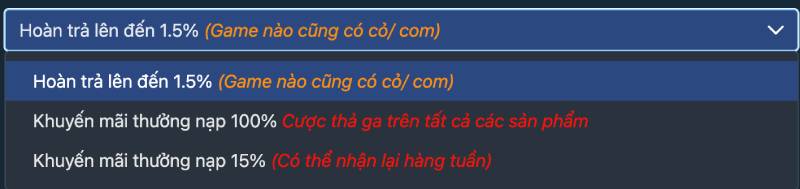 Khuyến mãi hấp dẫn khi nạp tiền