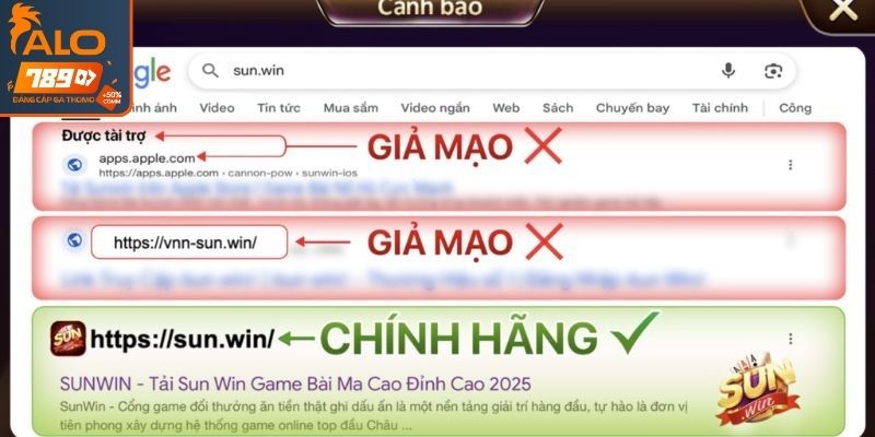 Sunwin Giả Mạo Tinh Vi - Cảnh Báo & Cách Nhận Biết Chuẩn Xác 2 Sunwin giả mạo tinh vi và chiêu thức đánh lừa người dùng
